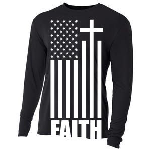 American Flag Faith Cross Cooling Performance Long Sleeve Crew