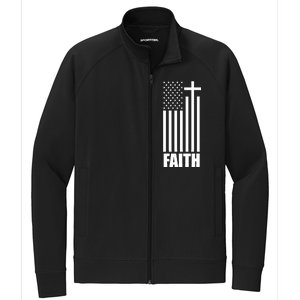 American Flag Faith Cross Stretch Full-Zip Cadet Jacket