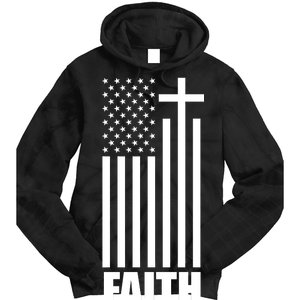 American Flag Faith Cross Tie Dye Hoodie