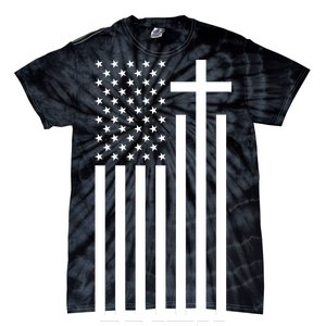 American Flag Faith Cross Tie-Dye T-Shirt