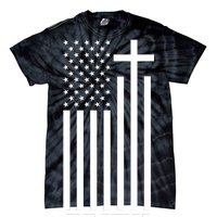 American Flag Faith Cross Tie-Dye T-Shirt