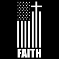 American Flag Faith Cross Women's V-Neck T-Shirt