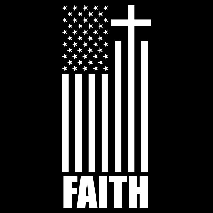American Flag Faith Cross Women's V-Neck T-Shirt