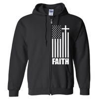 American Flag Faith Cross Full Zip Hoodie