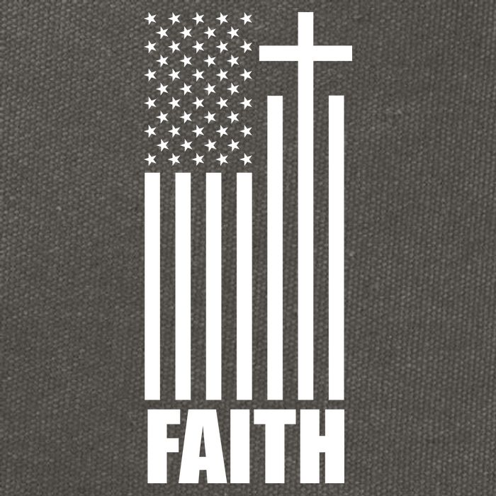 American Flag Faith Cross Cotton Canvas Backpack