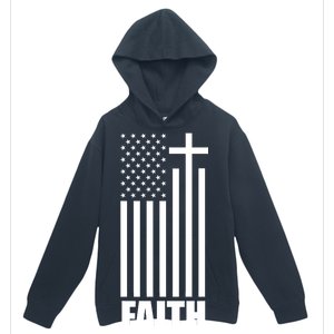 American Flag Faith Cross Urban Pullover Hoodie