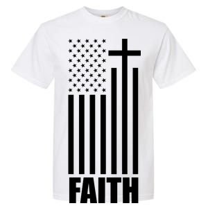 American Flag Faith Cross Garment-Dyed Heavyweight T-Shirt