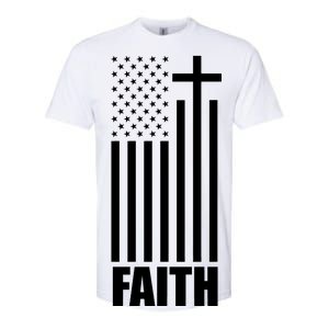 American Flag Faith Cross Softstyle CVC T-Shirt