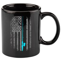 American Flag Fishing Pole 11oz C Handle Ceramic Mug