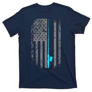 American Flag Fishing Pole T-Shirt