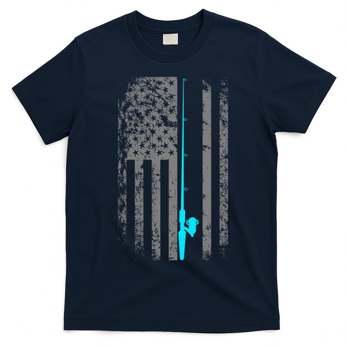 American Flag Fishing Pole T-Shirt