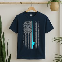 American Flag Fishing Pole T-Shirt