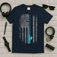 American Flag Fishing Pole T-Shirt