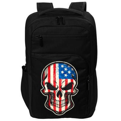 American Flag Human Skull Impact Tech Backpack