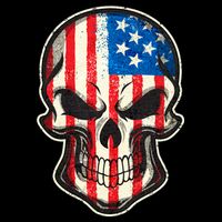 American Flag Human Skull Flatbill Hat