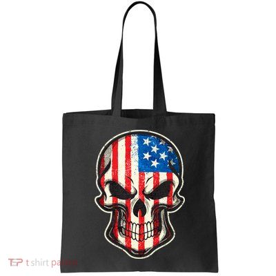 American Flag Human Skull Bag