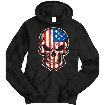 American Flag Human Skull Tie Dye Hoodie