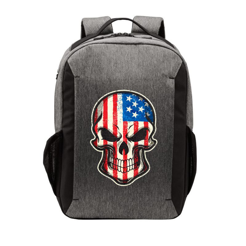 American Flag Human Skull Vector Backpack