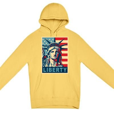 American Flag Statue Of Liberty Premium Pullover Hoodie