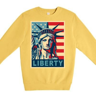 American Flag Statue Of Liberty Premium Crewneck Sweatshirt