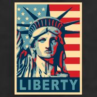 American Flag Statue Of Liberty Adult Drive Performance Visor
