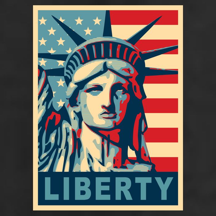 American Flag Statue Of Liberty Adult Drive Performance Visor