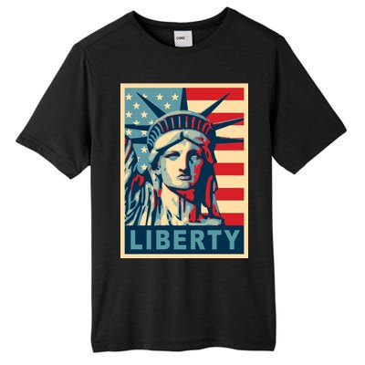 American Flag Statue Of Liberty Tall Fusion ChromaSoft Performance T-Shirt