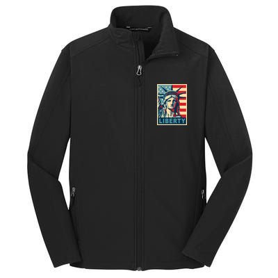 American Flag Statue Of Liberty Core Soft Shell Jacket