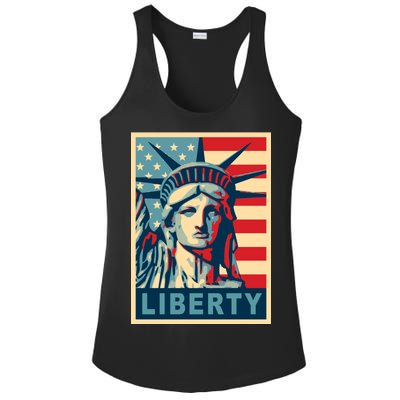 American Flag Statue Of Liberty Ladies PosiCharge Competitor Racerback Tank