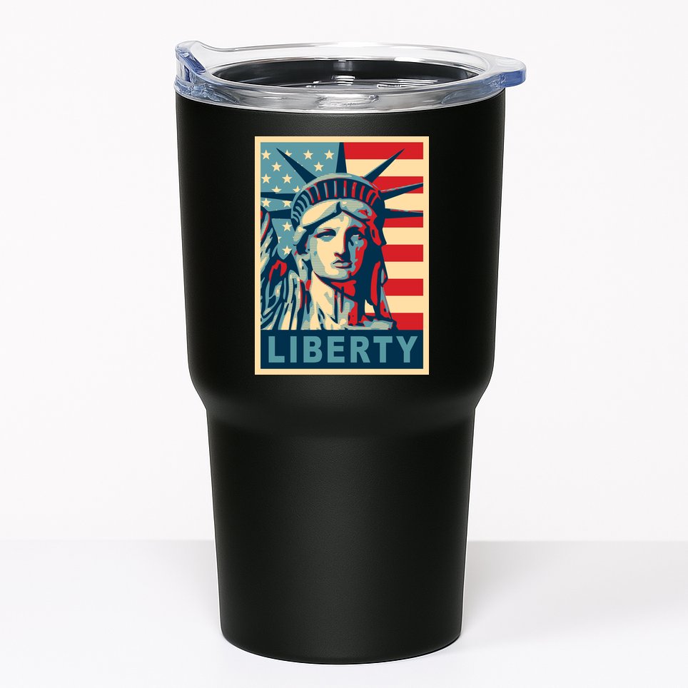 American Flag Statue Of Liberty Tumbler