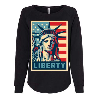 American Flag Statue Of Liberty Womens California Wash Sweatshirt