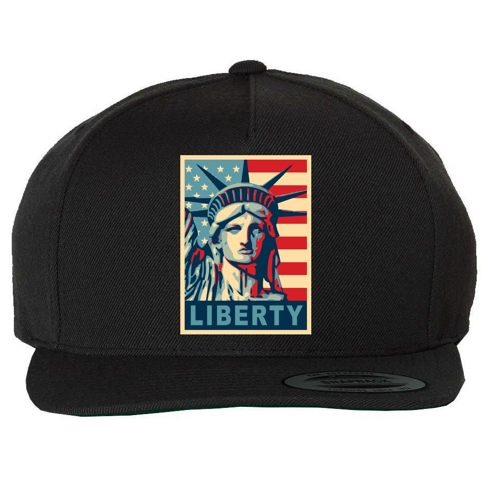 American Flag Statue Of Liberty Wool Snapback Cap