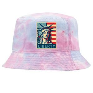 American Flag Statue Of Liberty Tie-Dyed Bucket Hat