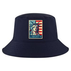 American Flag Statue Of Liberty Cool Comfort Performance Bucket Hat