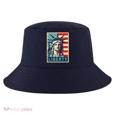 American Flag Statue Of Liberty Cool Comfort Performance Bucket Hat