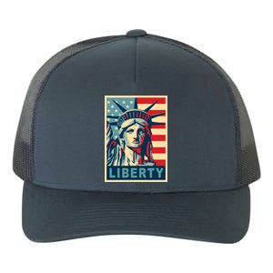 American Flag Statue Of Liberty Yupoong Adult 5-Panel Trucker Hat