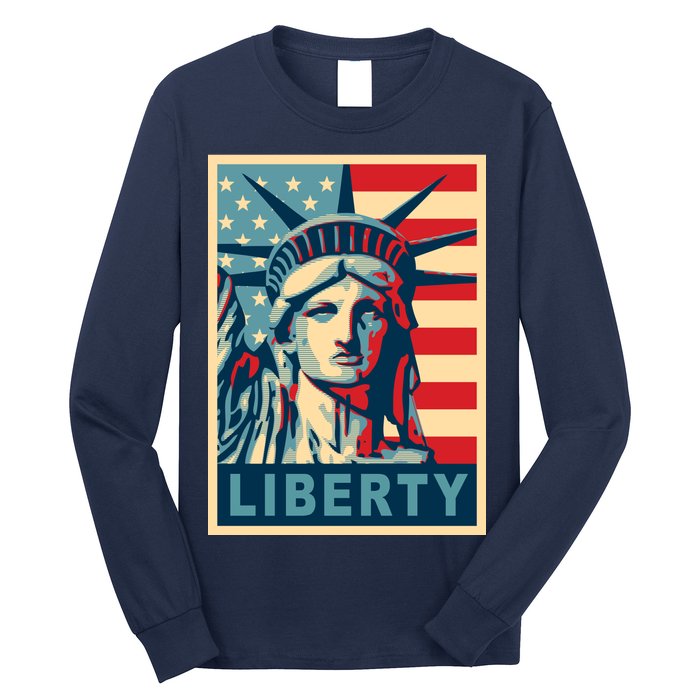 American Flag Statue Of Liberty Long Sleeve Shirt