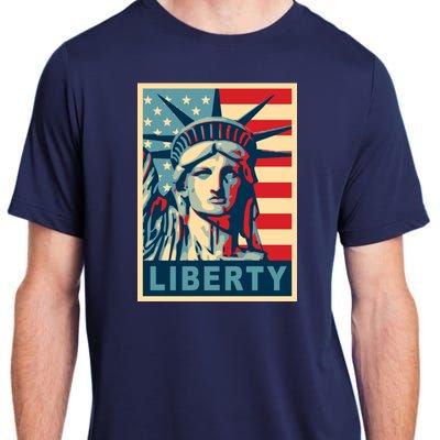 American Flag Statue Of Liberty Adult ChromaSoft Performance T-Shirt