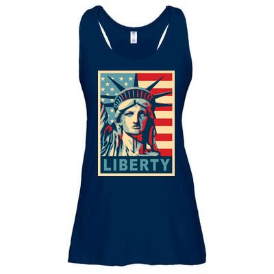 American Flag Statue Of Liberty Ladies Essential Flowy Tank