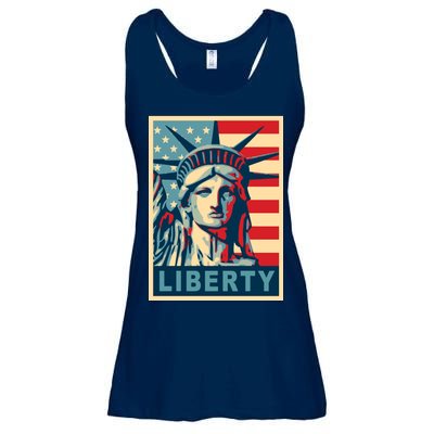 American Flag Statue Of Liberty Ladies Essential Flowy Tank