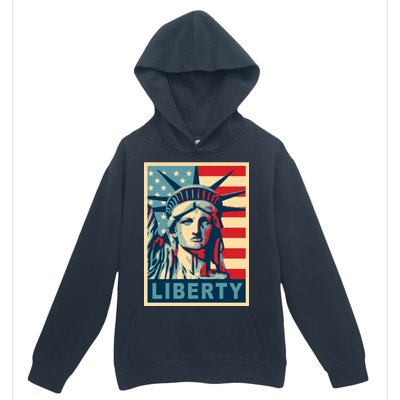 American Flag Statue Of Liberty Urban Pullover Hoodie