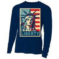 American Flag Statue Of Liberty Cooling Performance Long Sleeve Crew