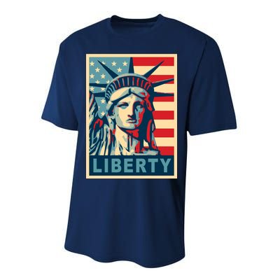 American Flag Statue Of Liberty Performance Sprint T-Shirt