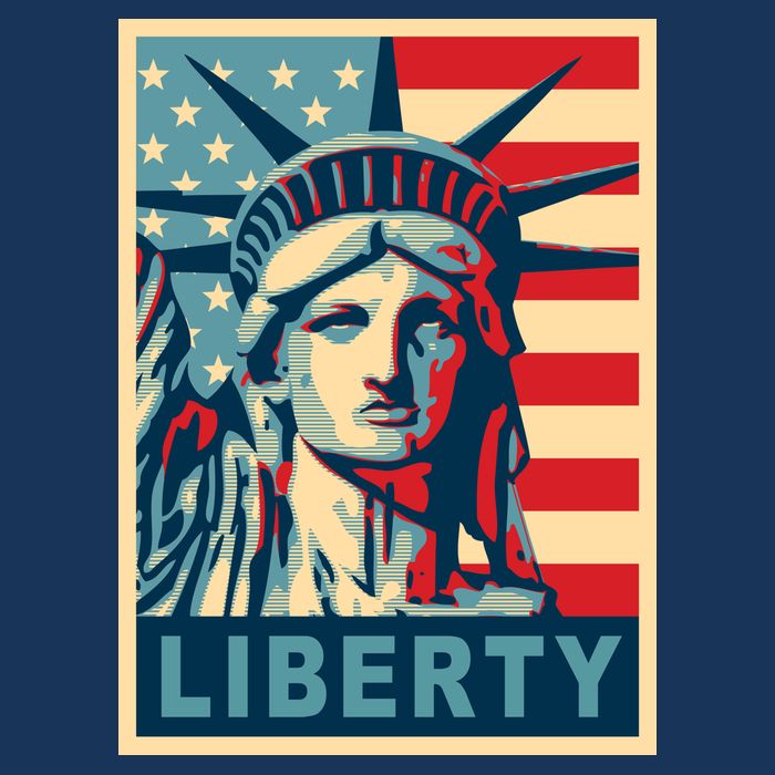 American Flag Statue Of Liberty 25L Jumbo Tote