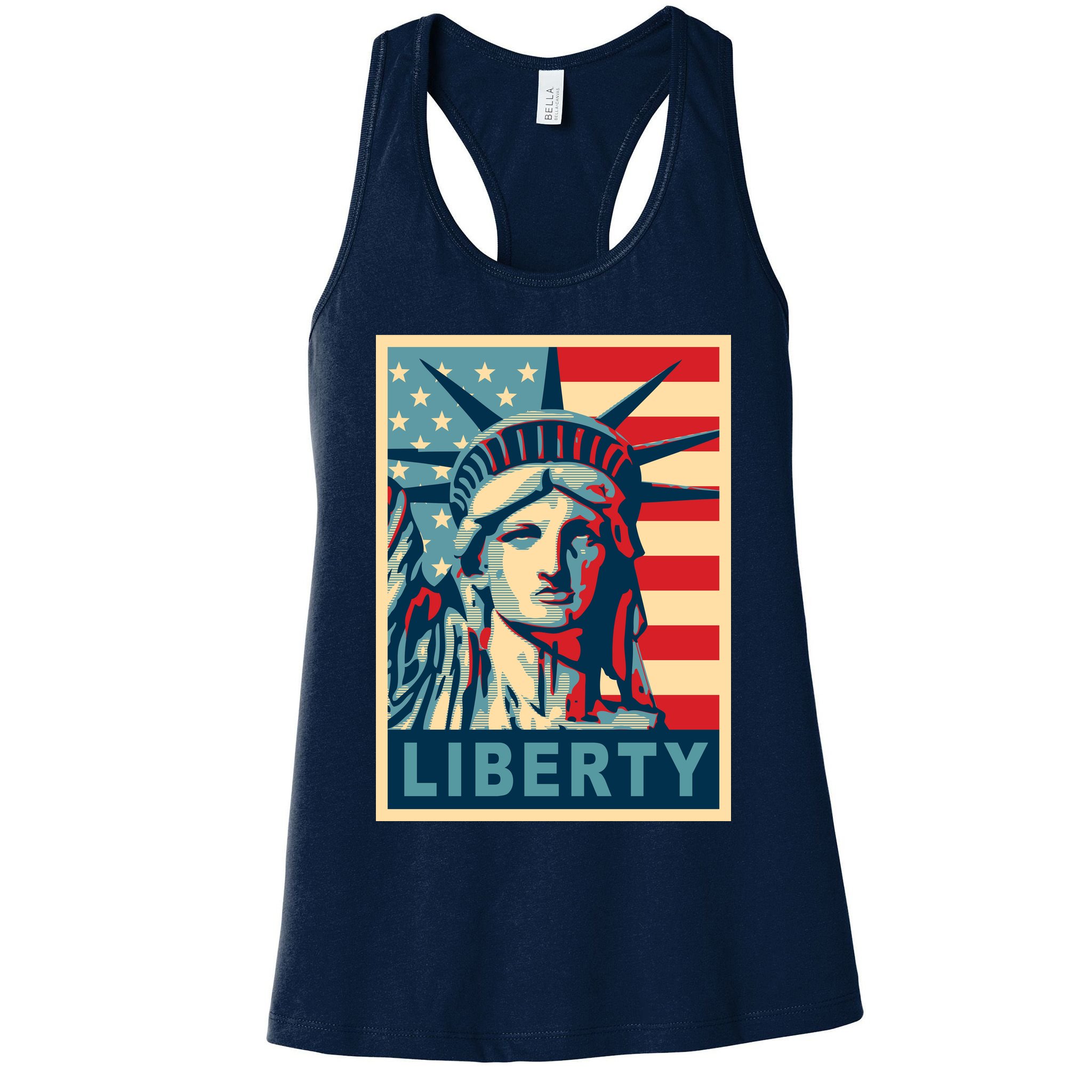 American Flag Statue Of Liberty Womens Tank Top