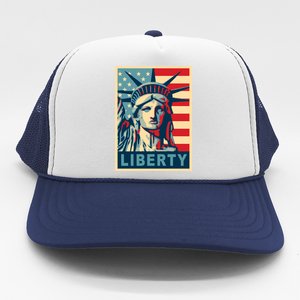 American Flag Statue Of Liberty Trucker Hat