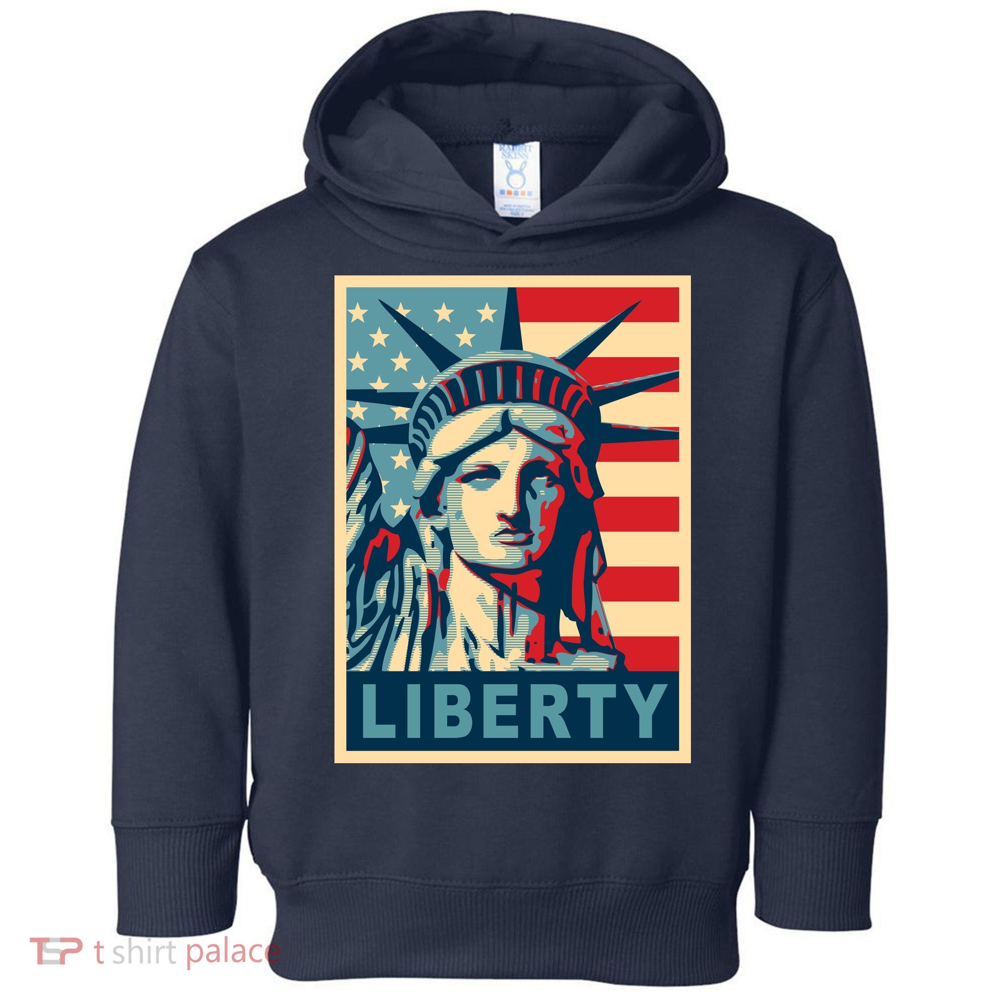 American Flag Statue Of Liberty Toddler Hoodie