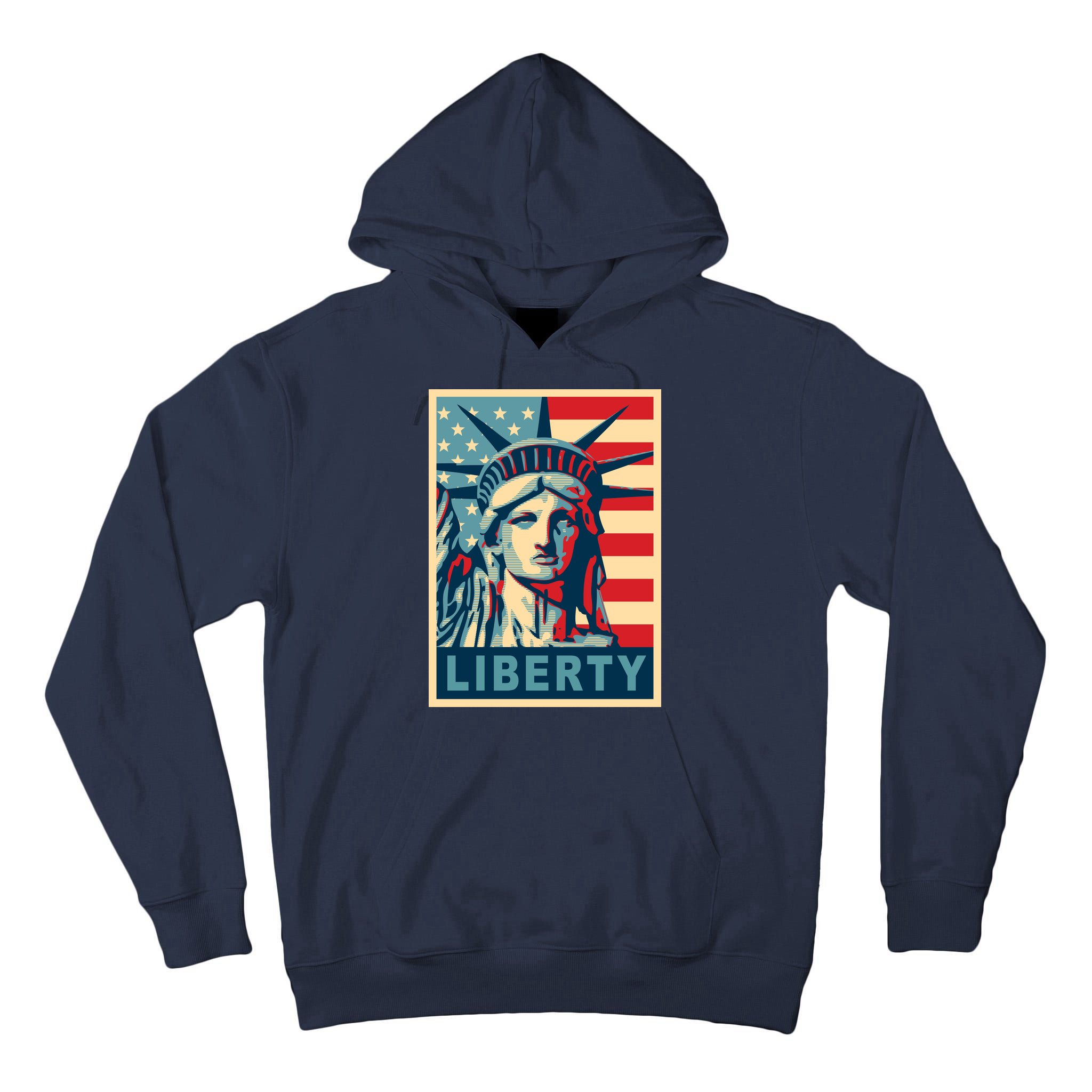 American Flag Statue Of Liberty Tall Hoodie