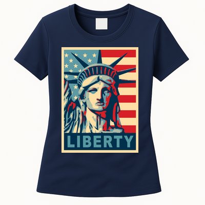 American Flag Statue Of Liberty Womens T-Shirt