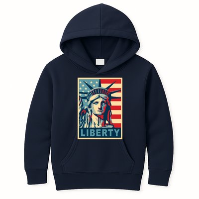 American Flag Statue Of Liberty Kids Hoodie